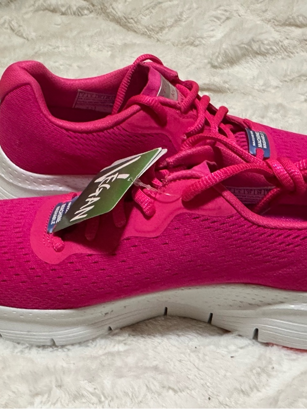 Skechers Women's Bright Pink Athletic Slip-On Sneakers - Picture 2 of 4